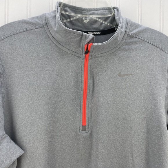 NIKE ELEMENT MENS DRI-FIT 1/4 ZIP PULLOVER SHIRT - GREY SIZE MEDIUM - Picture 2 of 5